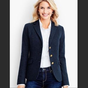 Talbots Aberdeen Blazer Wool Blend Navy Blue 14WP